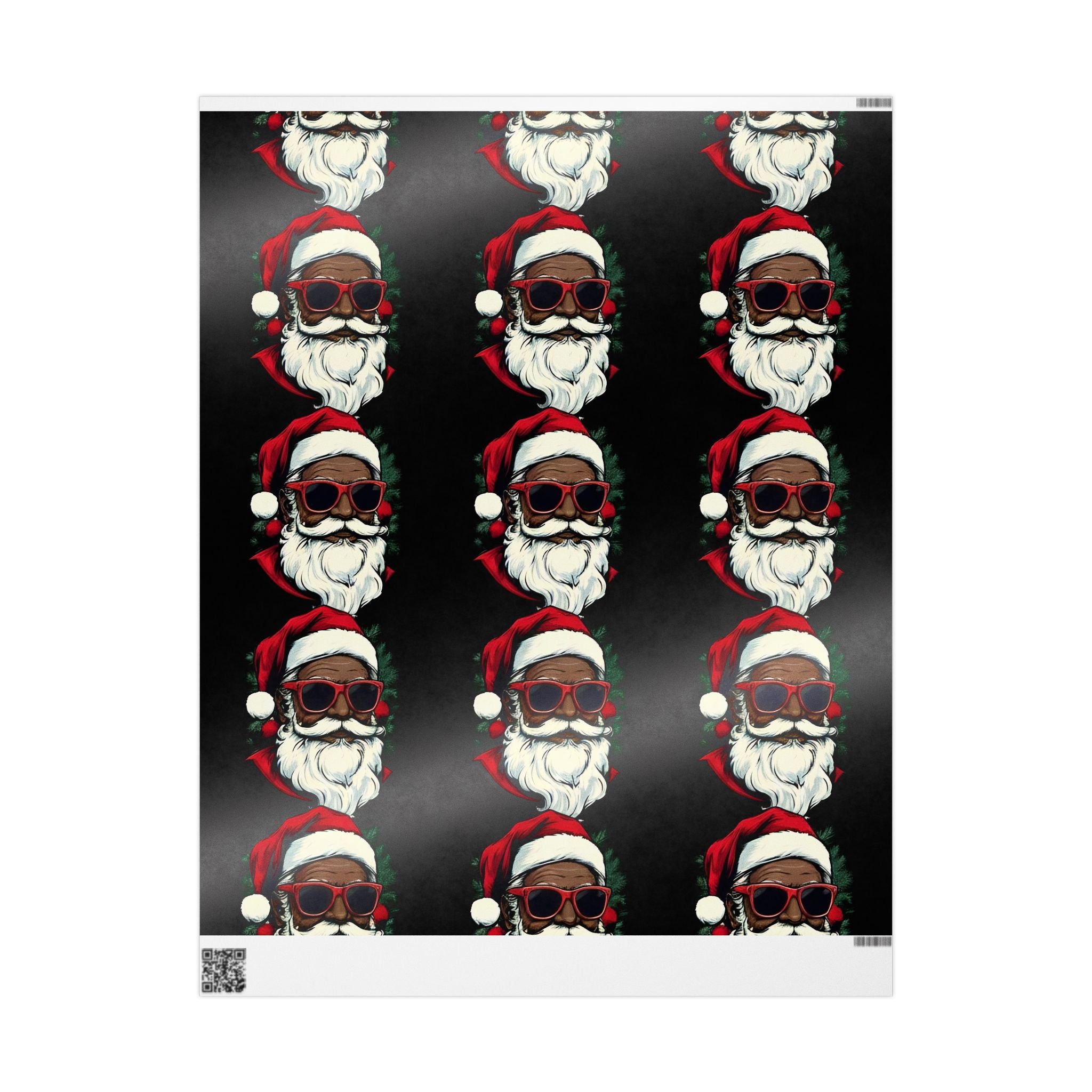 Red Hat Santa Wrapping Paper – Unique Christmas Gift Wrap with Urban Holiday Style.
