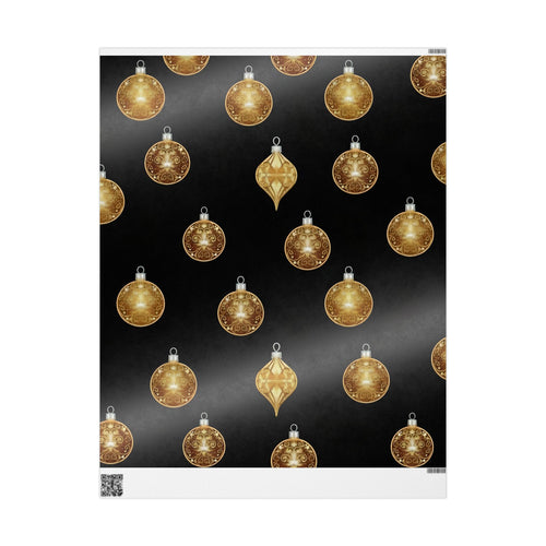 Bright Gold Ornaments Wrapping Paper – Luxury Christmas Gift Wrap