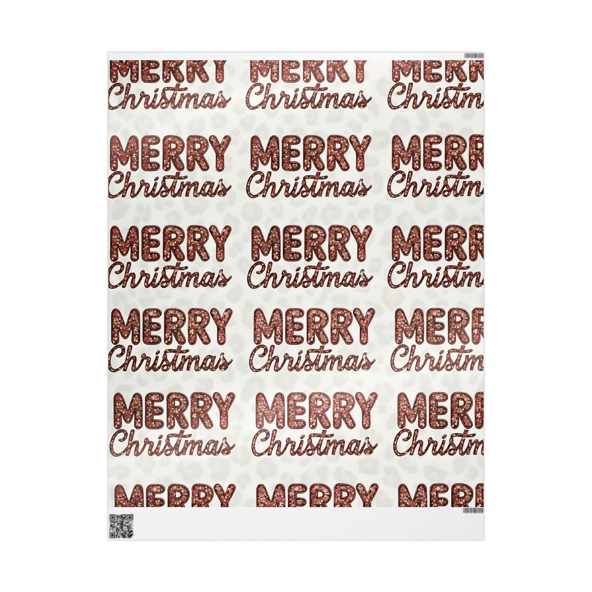 Merry Christmas Sequin Wrapping Paper – Bold Holiday Gift Wrap with Cheetah Print
