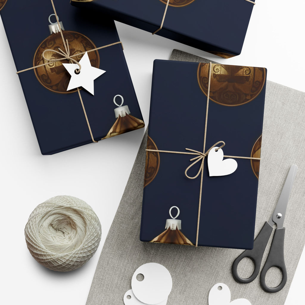 Bold Bronze Ornaments Luxury Gift Wrap