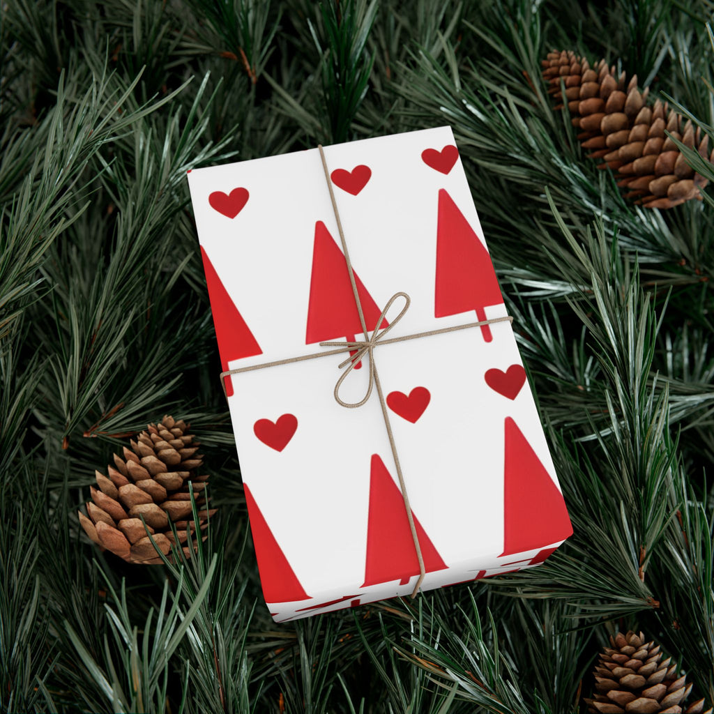 Red Hearts & Trees Luxury Gift Wrap