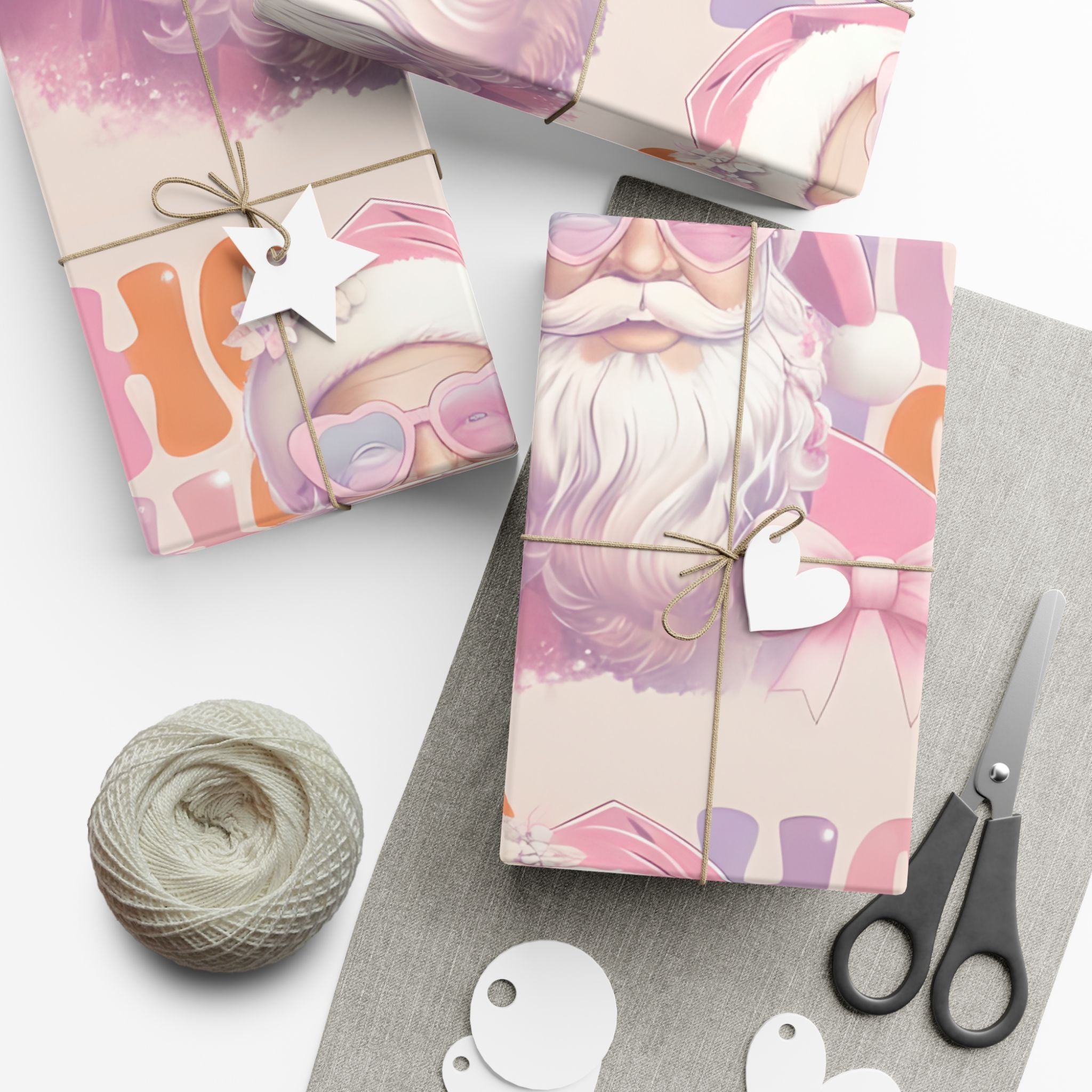 Pink Pastel Santa Luxury Gift Wrap