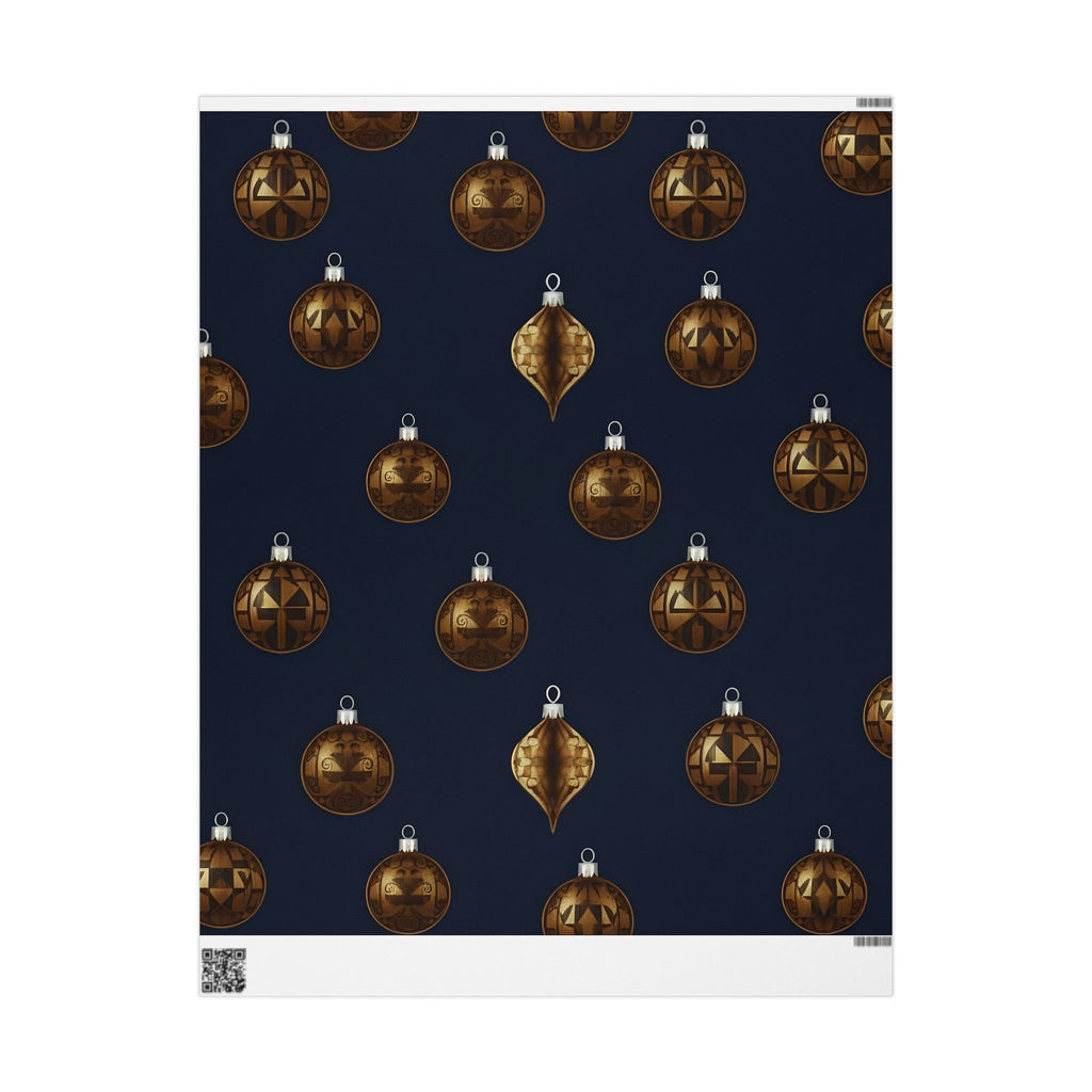 Bold Bronze & Gold Ornaments Wrapping Paper – Elegant Holiday Gift Wrap