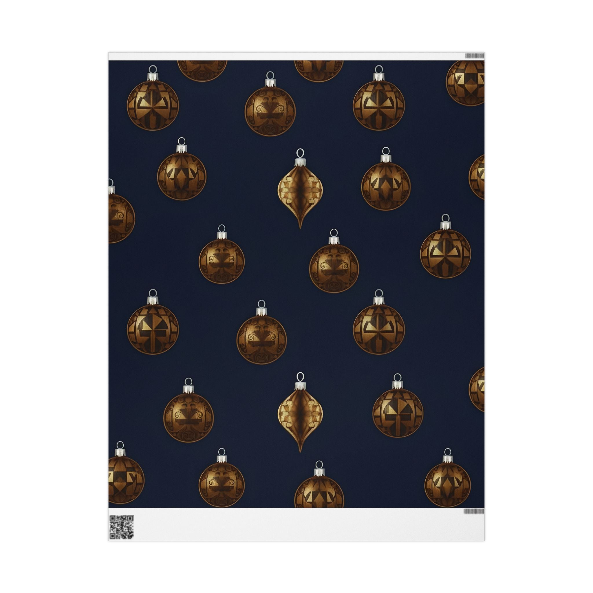 Bold Bronze & Gold Ornaments Wrapping Paper – Elegant Holiday Gift Wrap