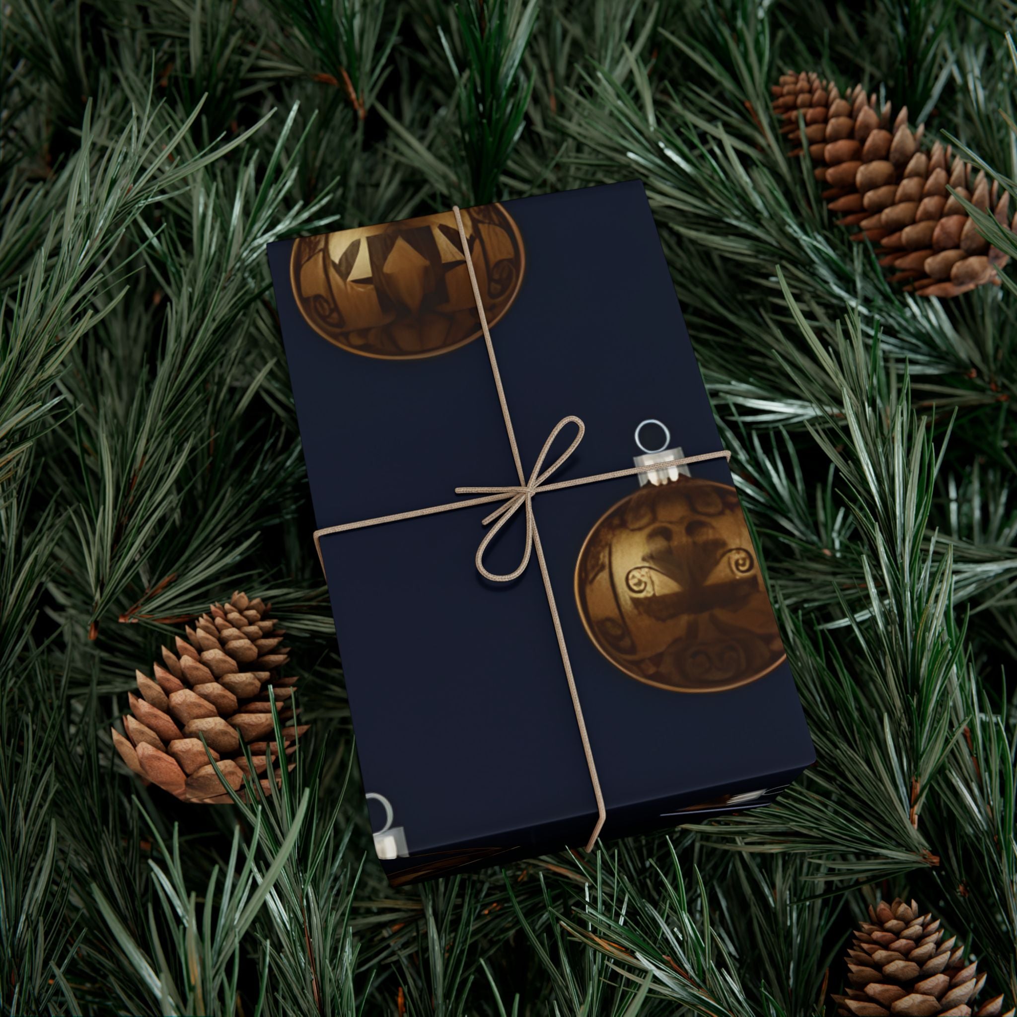 Bold Bronze Ornaments Luxury Gift Wrap