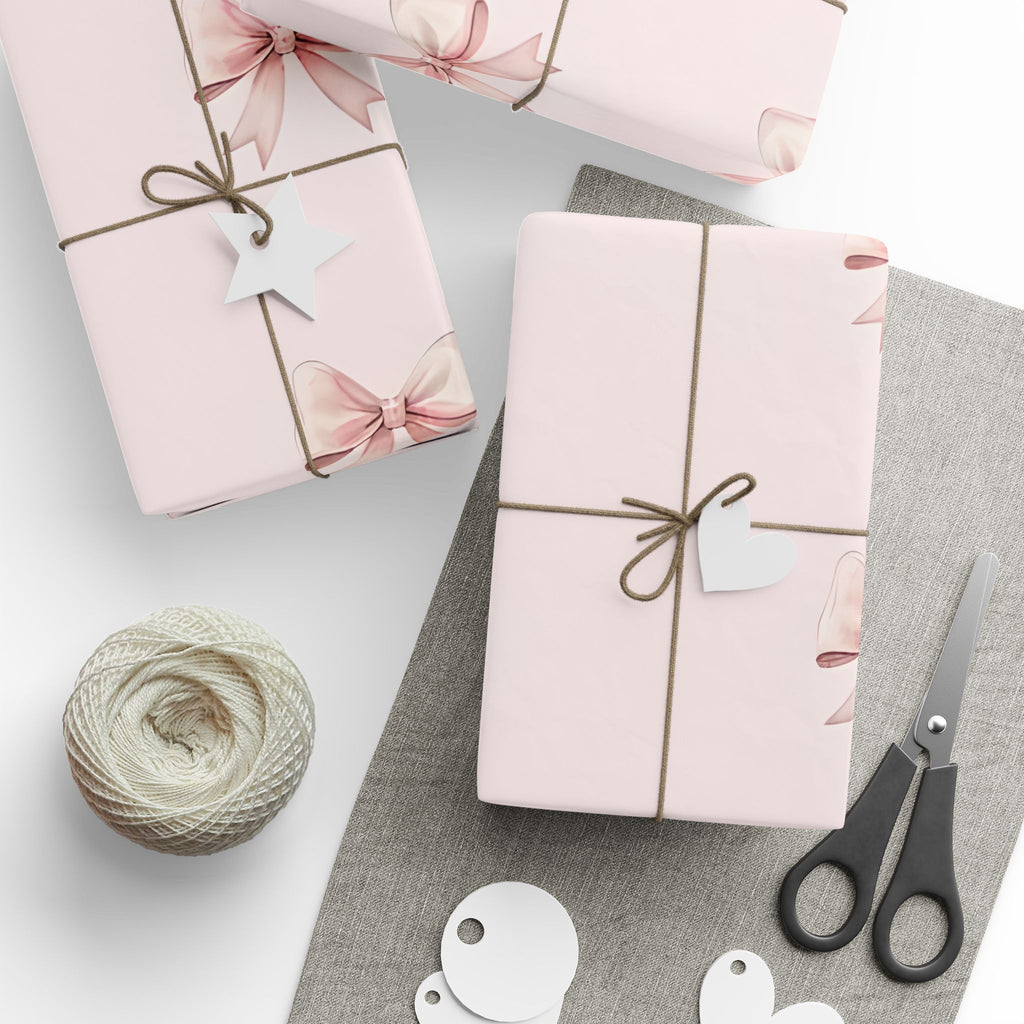 Elegant Bow Wrapping Paper, Gift Wrap for Birthdays, Holidays, Weddings, Custom Gift Packaging, Party Supplies