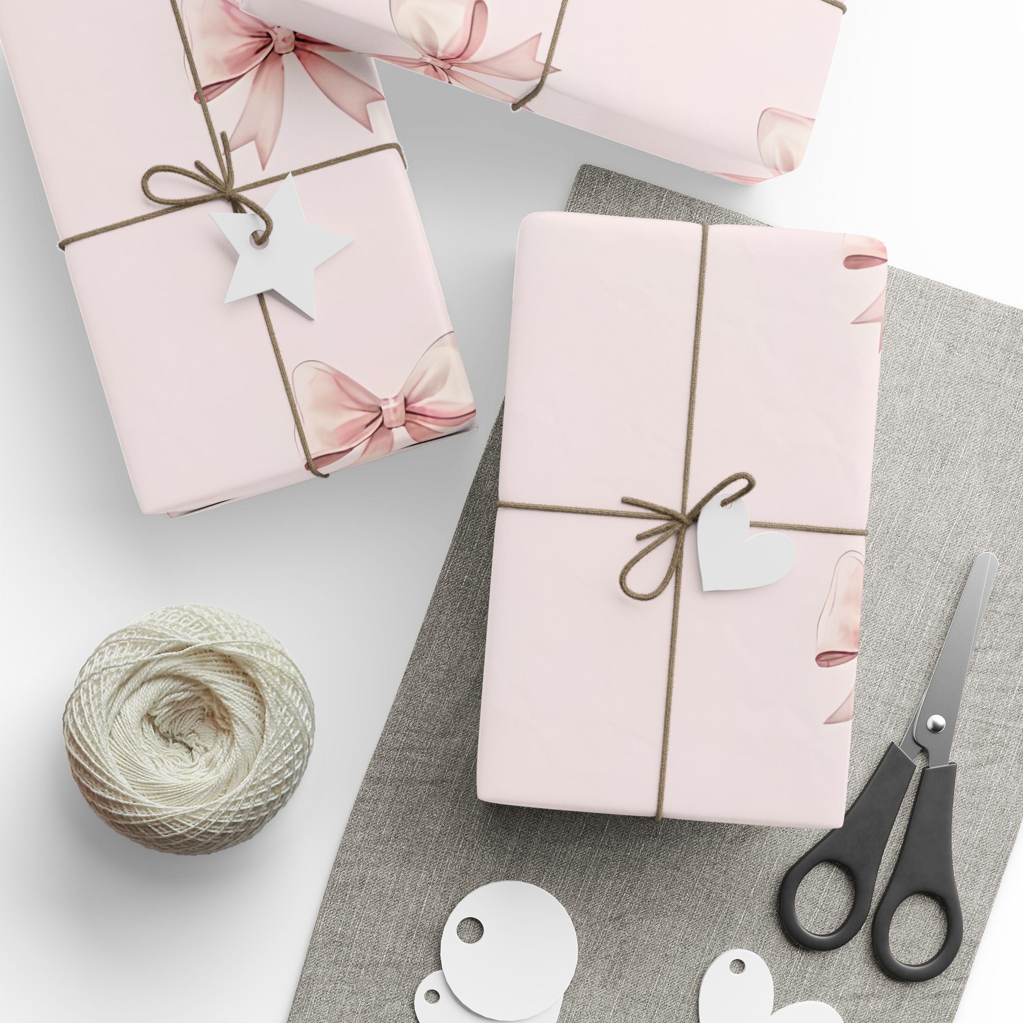 Elegant Bow Wrapping Paper, Gift Wrap for Birthdays, Holidays, Weddings, Custom Gift Packaging, Party Supplies