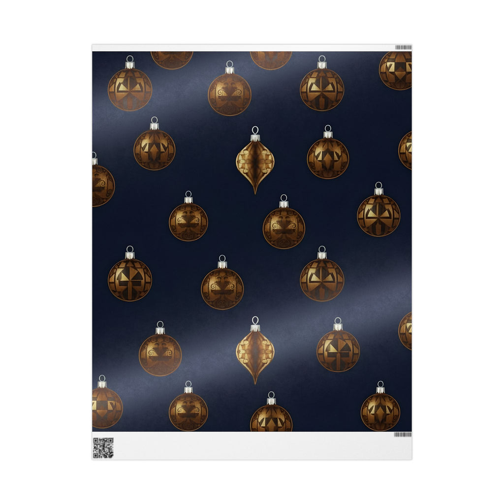 Bold Bronze & Gold Ornaments Wrapping Paper – Elegant Holiday Gift Wrap