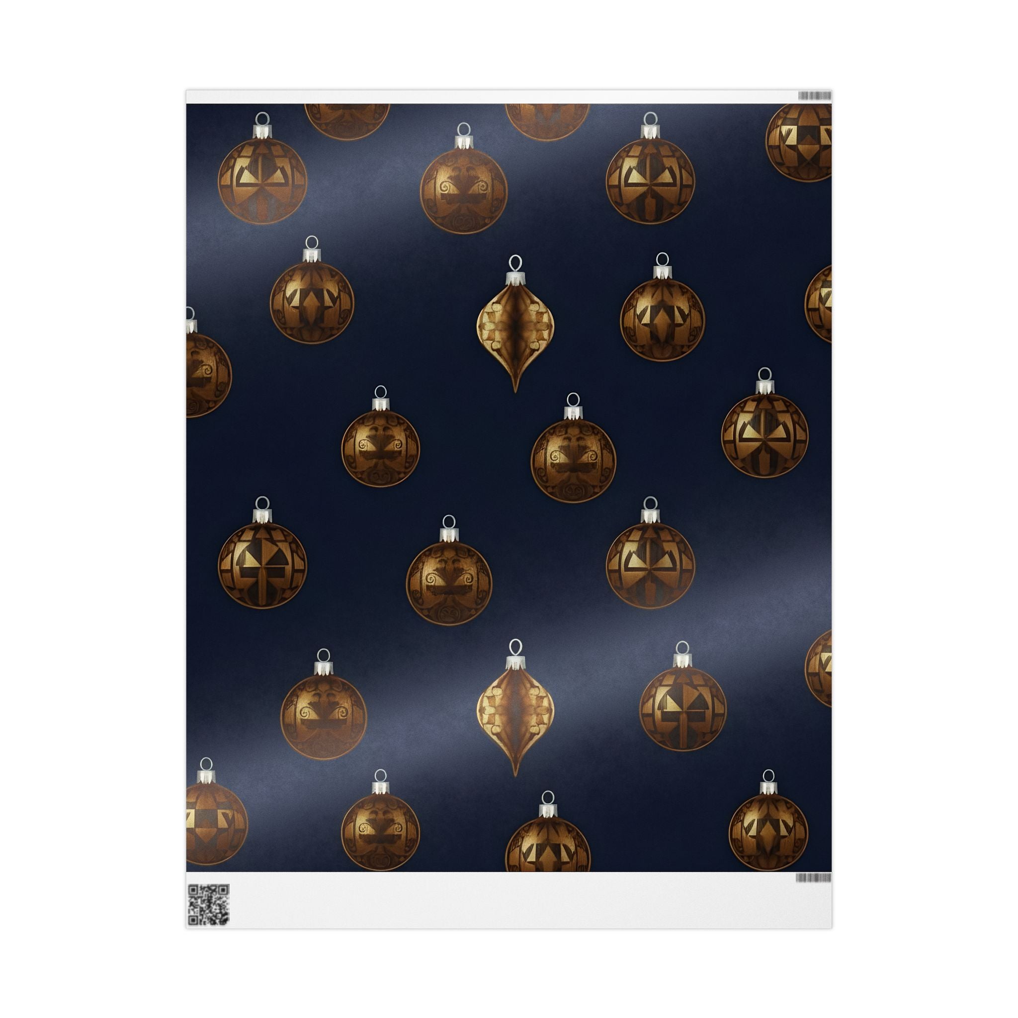 Bold Bronze & Gold Ornaments Wrapping Paper – Elegant Holiday Gift Wrap