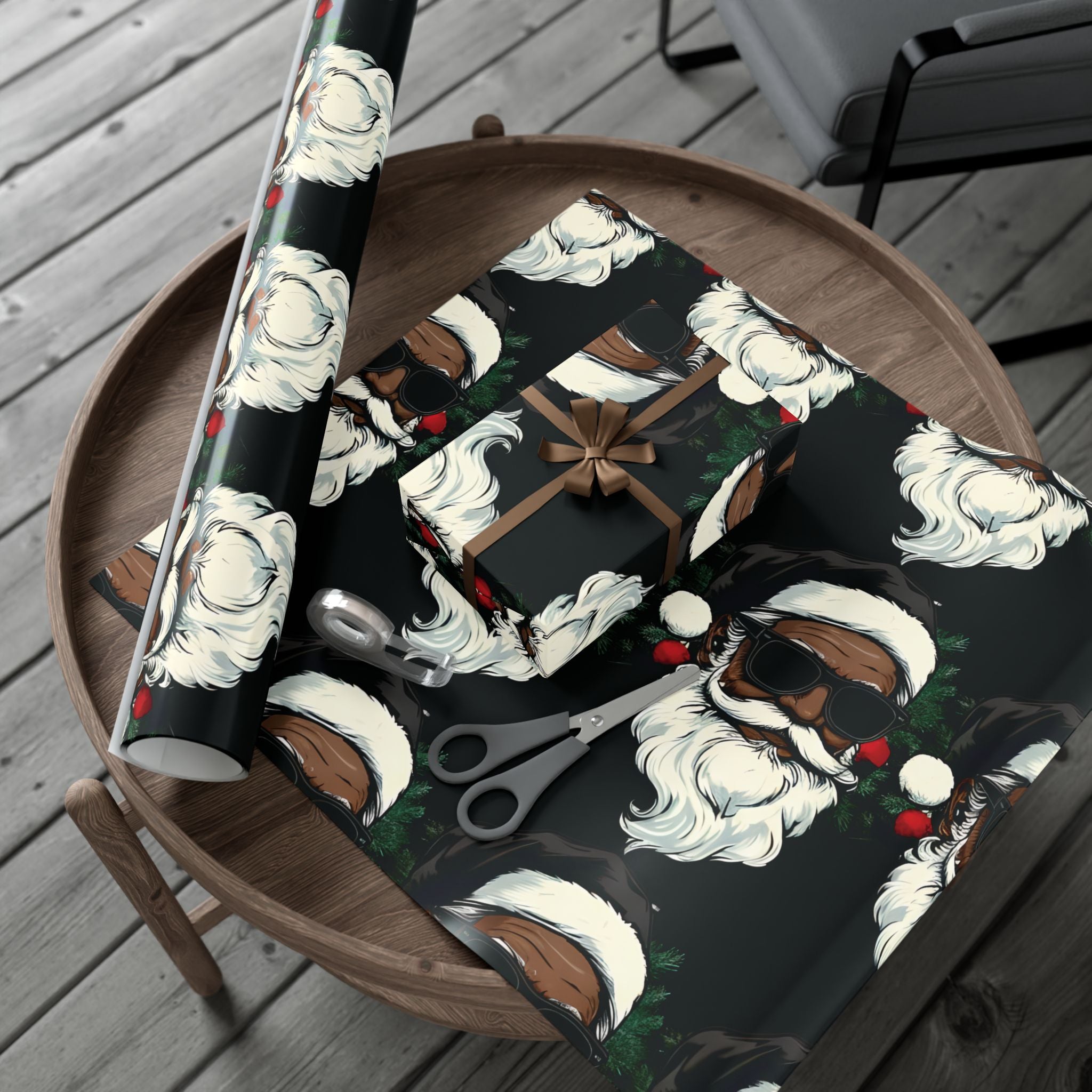 Black Hat Santa Luxury Gift Wrap