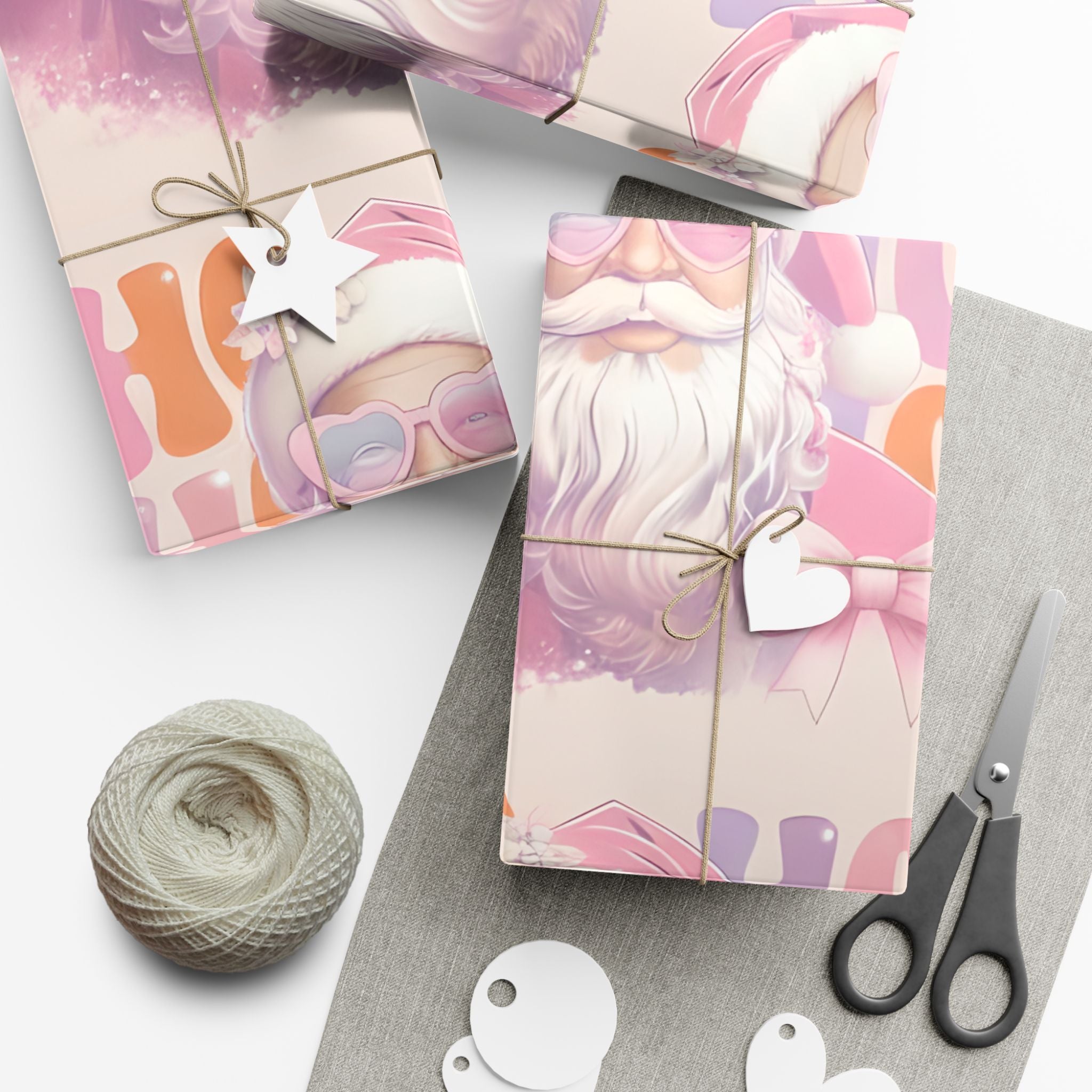 Pink Pastel Santa Luxury Gift Wrap