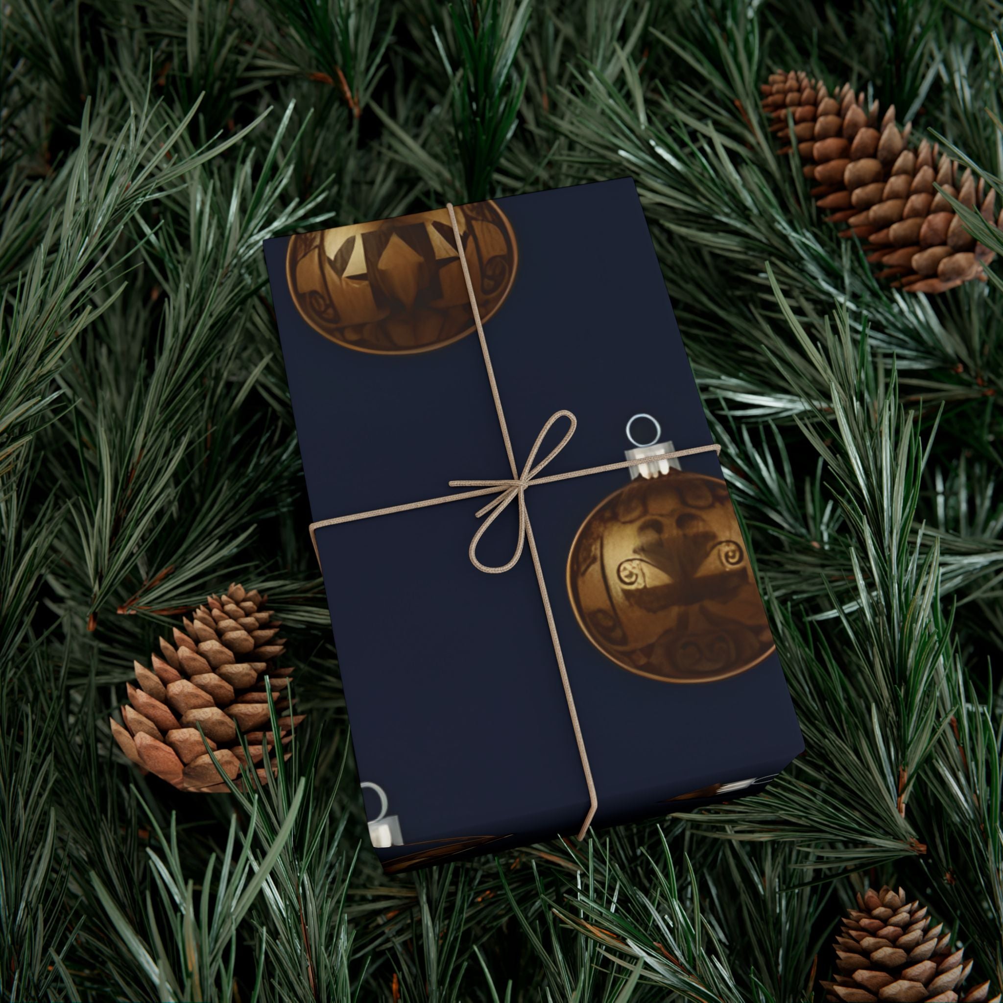 Bold Bronze Ornaments Luxury Gift Wrap