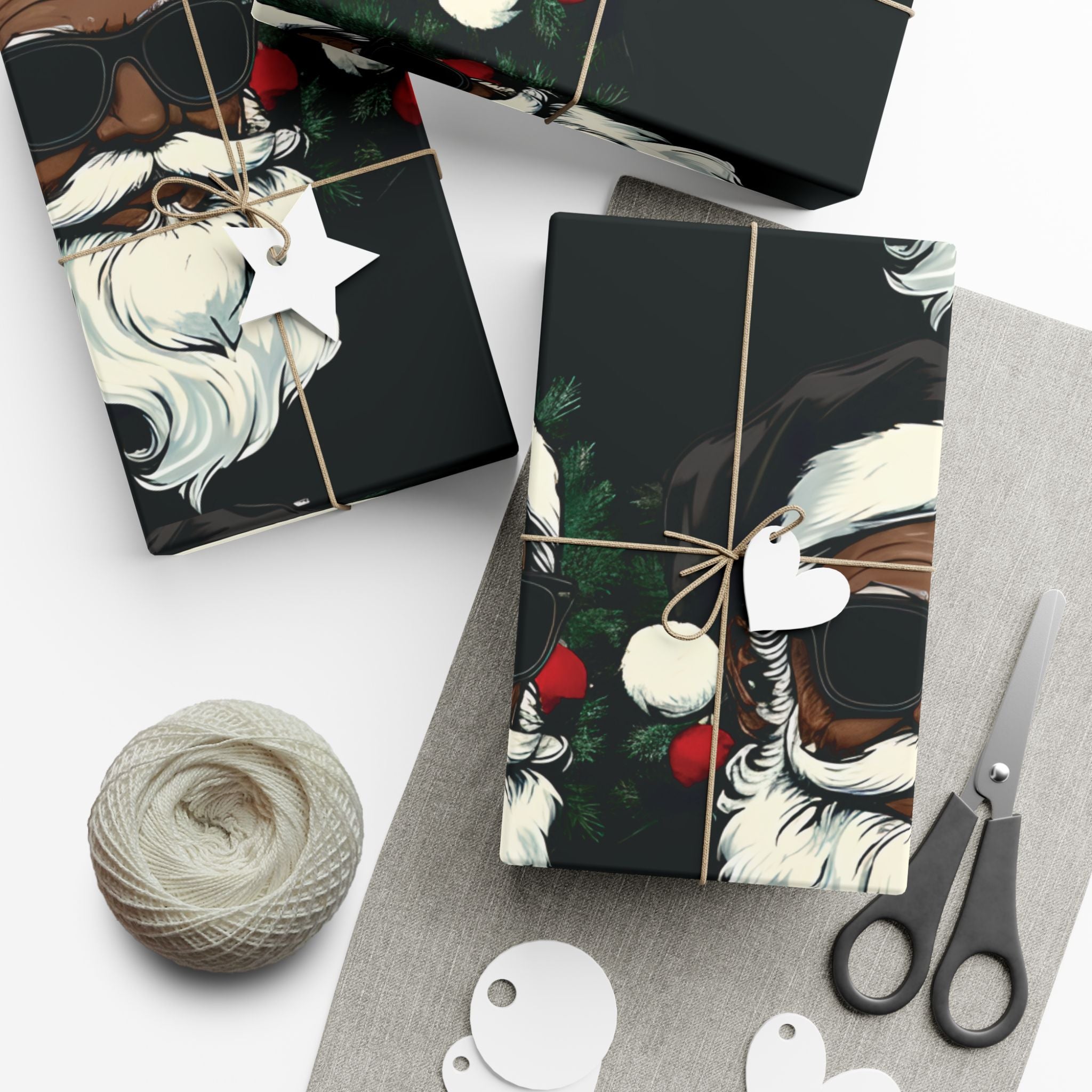 Black Hat Santa Luxury Gift Wrap