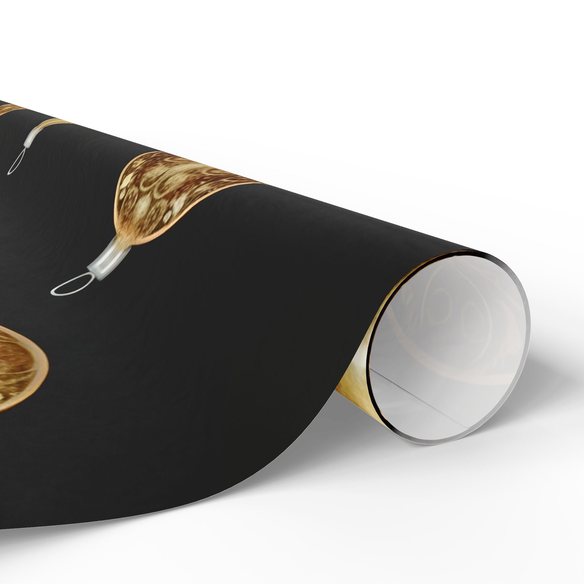 Bright Gold Ornaments Wrapping Paper – Luxury Christmas Gift Wrap
