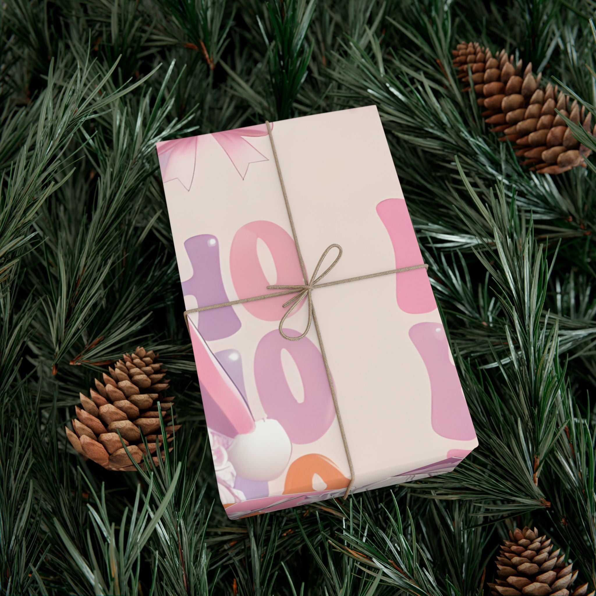 Pink Pastel Santa Luxury Gift Wrap