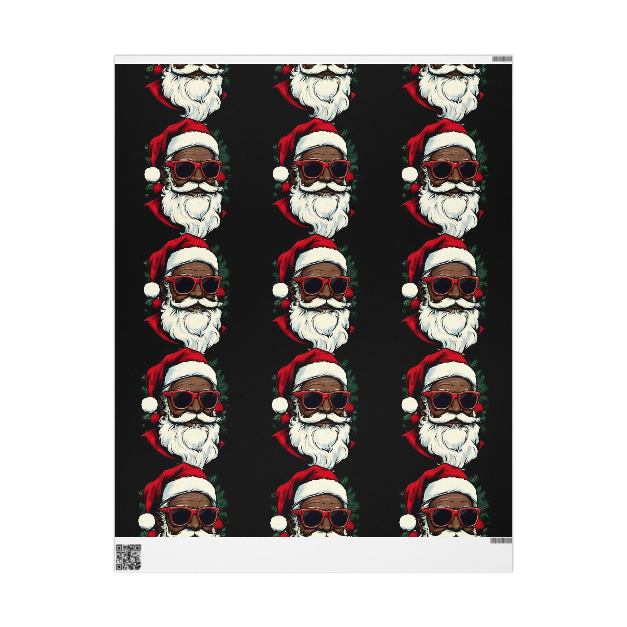 Red Hat Santa Wrapping Paper – Unique Christmas Gift Wrap with Urban Holiday Style.