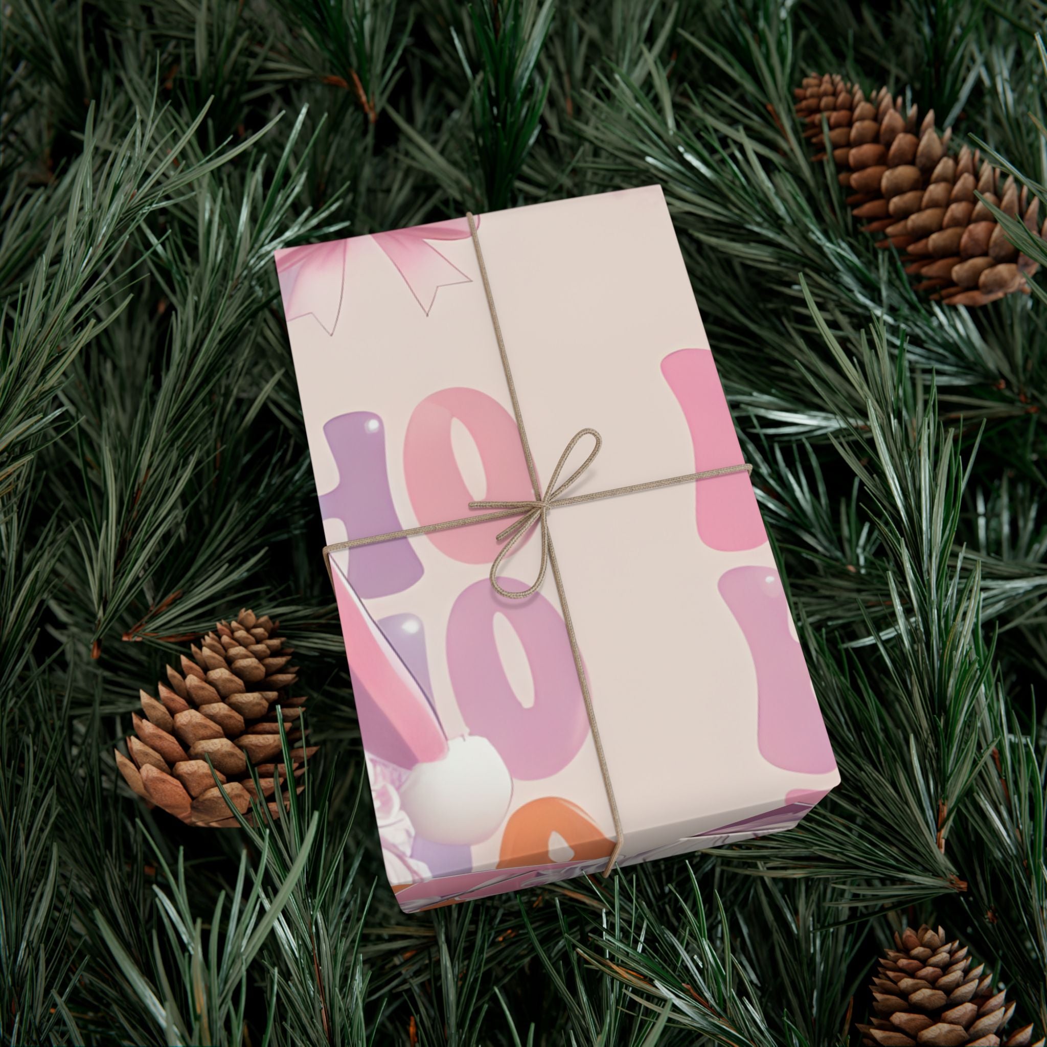 Pink Pastel Santa Luxury Gift Wrap