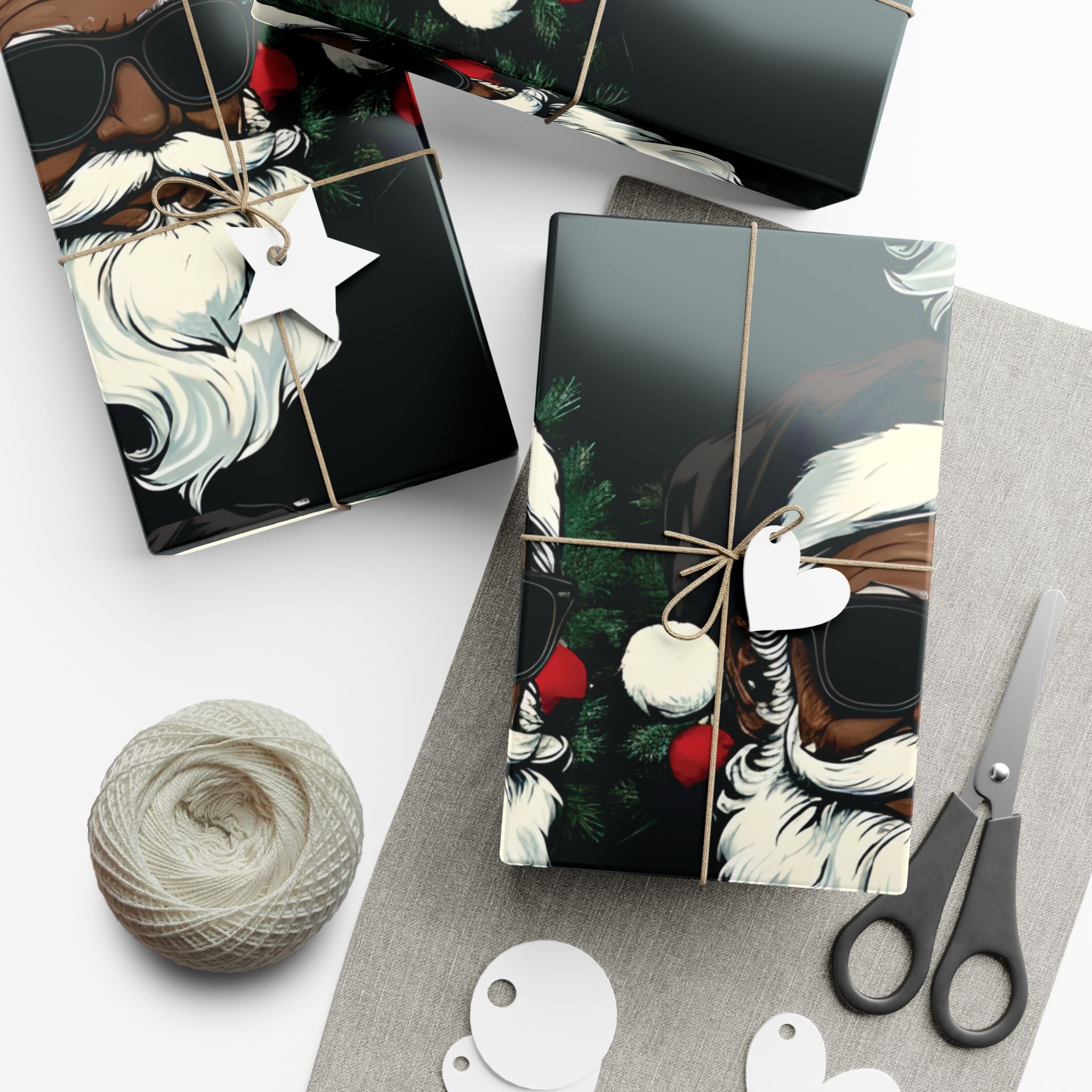 Black Hat Santa Luxury Gift Wrap