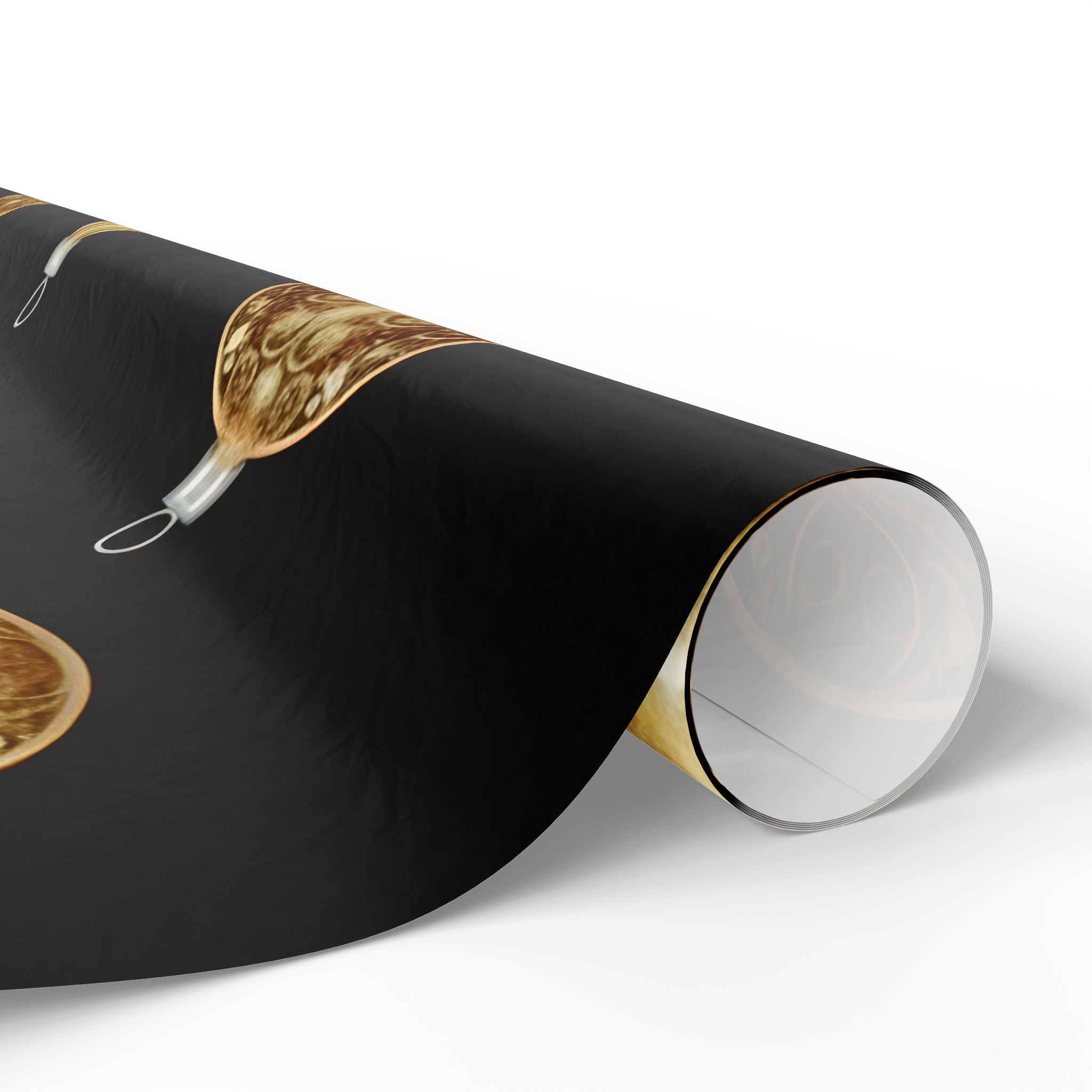 Bright Gold Ornaments Wrapping Paper – Luxury Christmas Gift Wrap