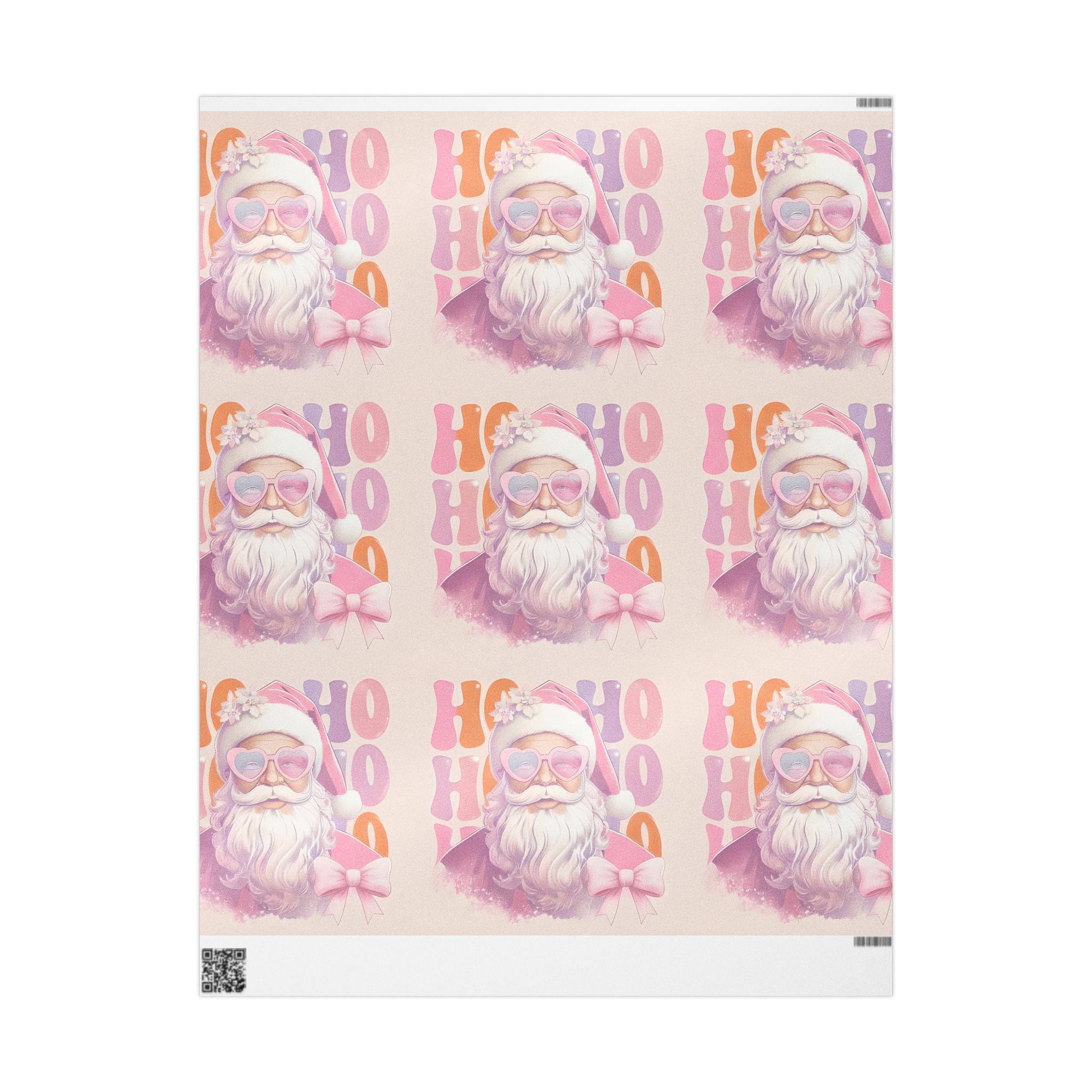 Pink Pastel Santa Wrapping Paper – Retro Christmas Gift Wrap with Cute Holiday Design