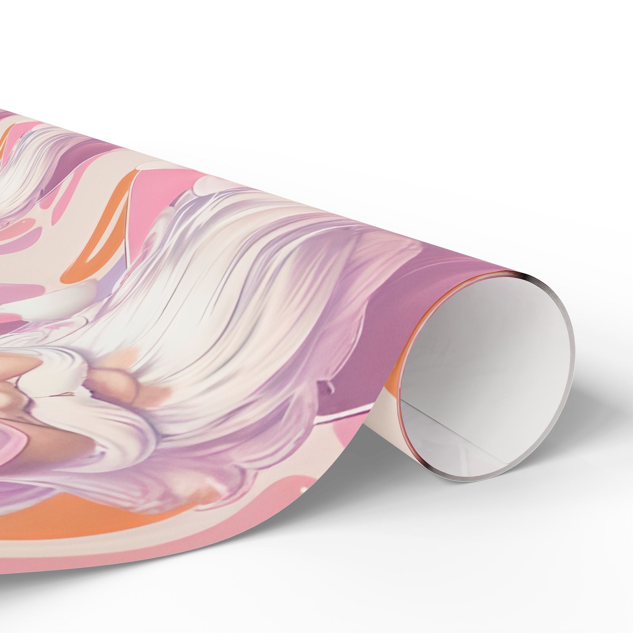 Pink Pastel Santa Wrapping Paper – Retro Christmas Gift Wrap with Cute Holiday Design