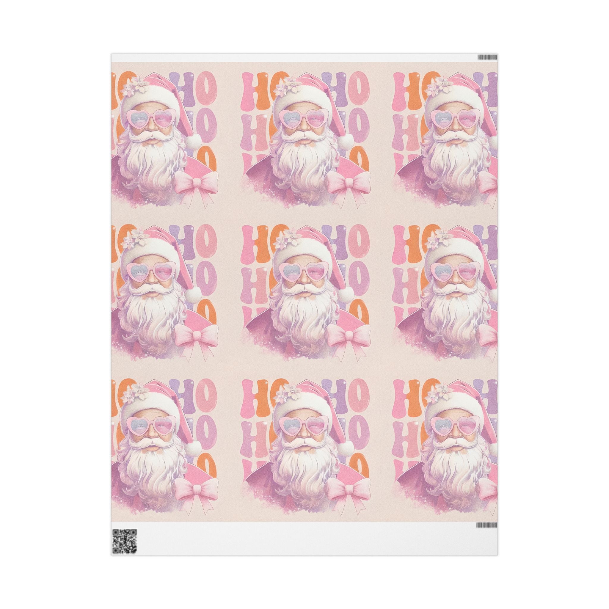 Pink Pastel Santa Wrapping Paper – Retro Christmas Gift Wrap with Cute Holiday Design