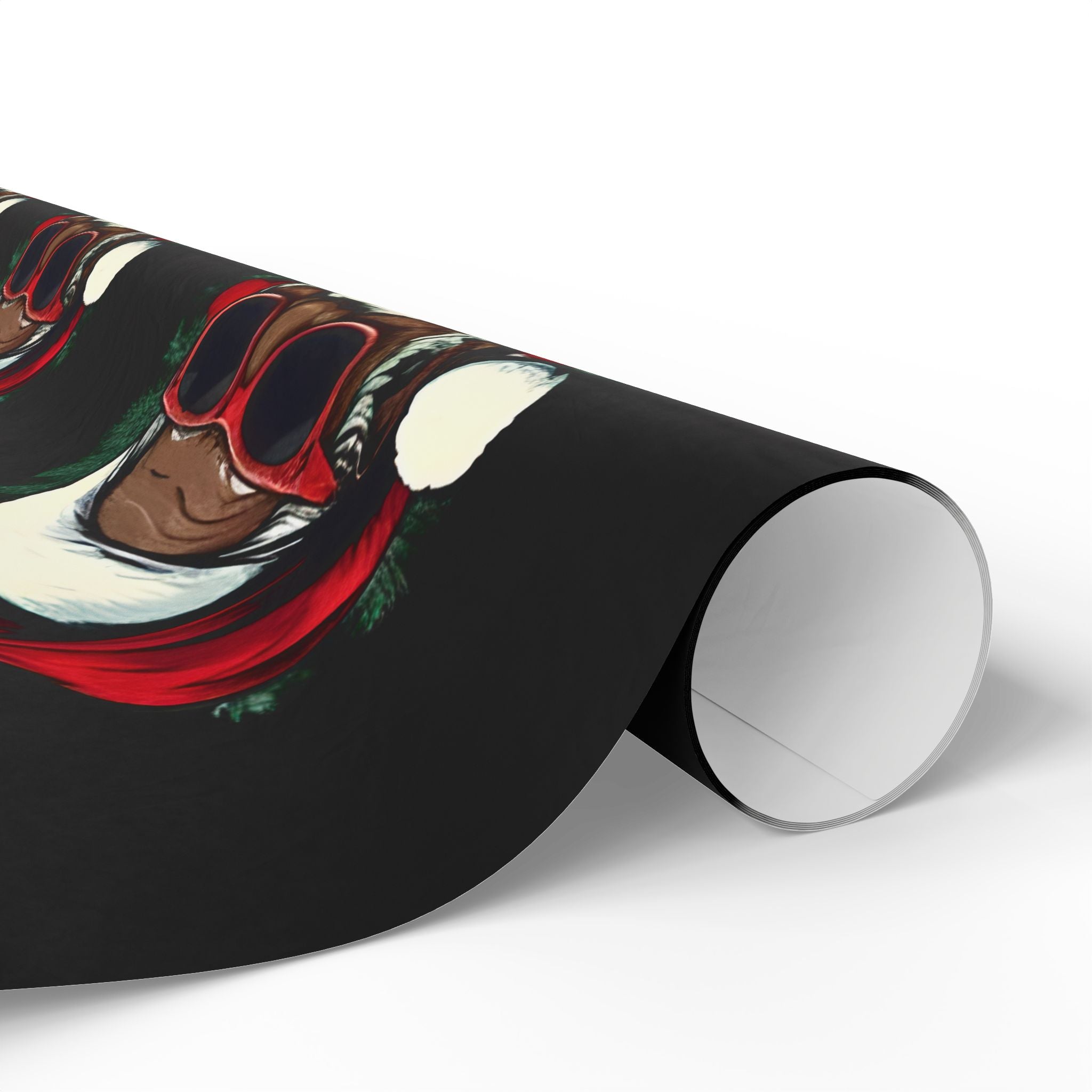 Red Hat Santa Wrapping Paper – Unique Christmas Gift Wrap with Urban Holiday Style.