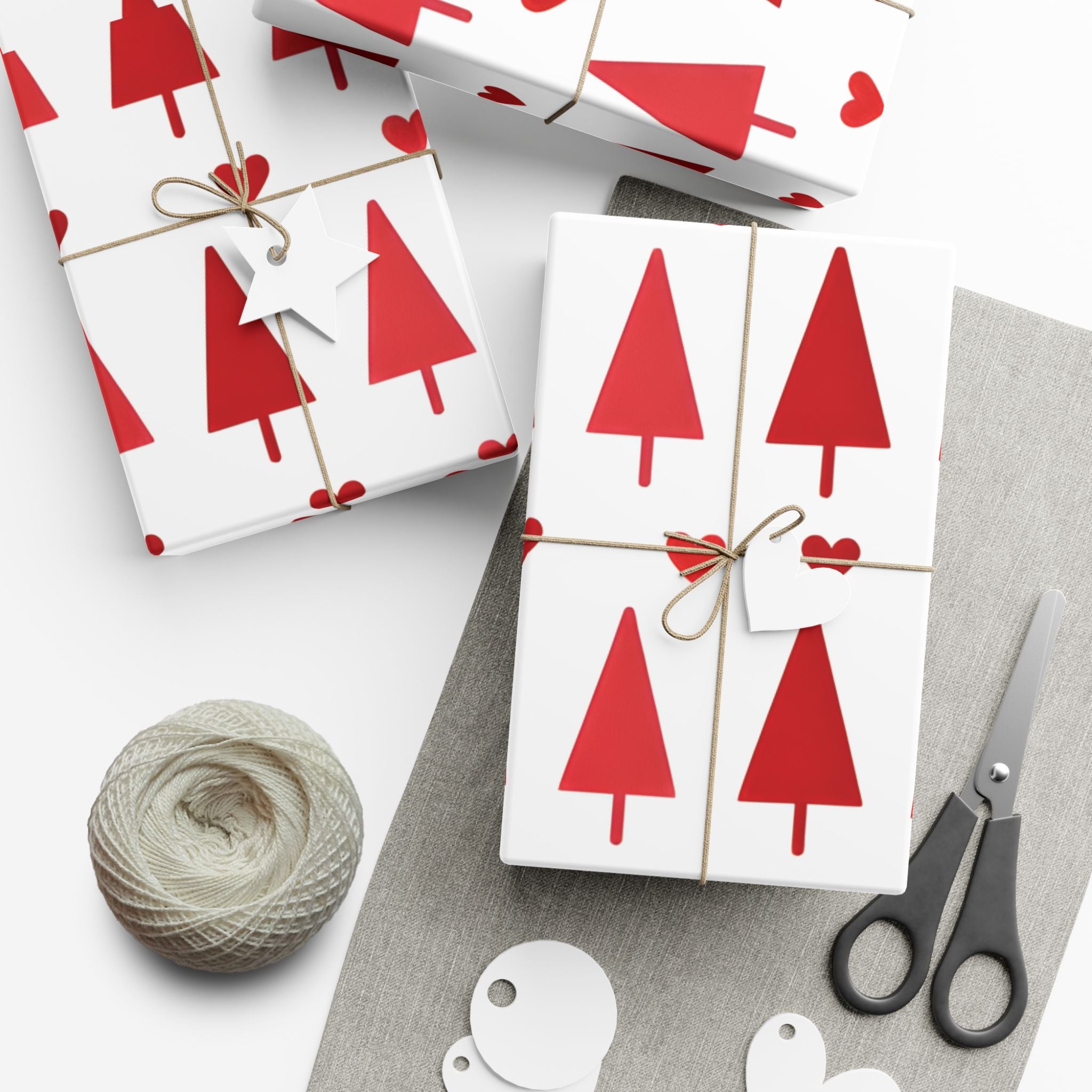 Red Hearts & Trees Luxury Gift Wrap