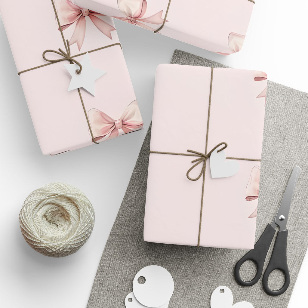 Elegant Bow Wrapping Paper, Gift Wrap for Birthdays, Holidays, Weddings, Custom Gift Packaging, Party Supplies