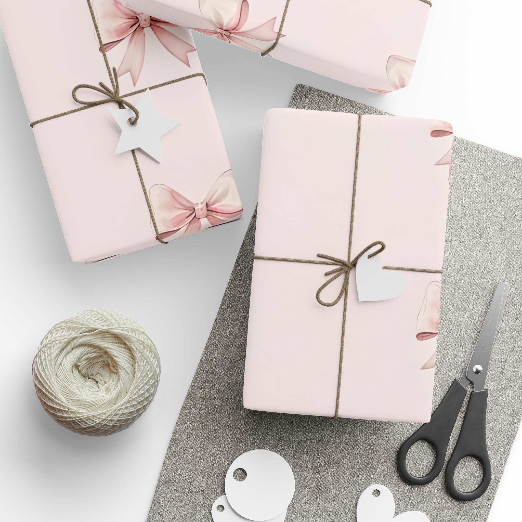 Elegant Bow Wrapping Paper, Gift Wrap for Birthdays, Holidays, Weddings, Custom Gift Packaging, Party Supplies