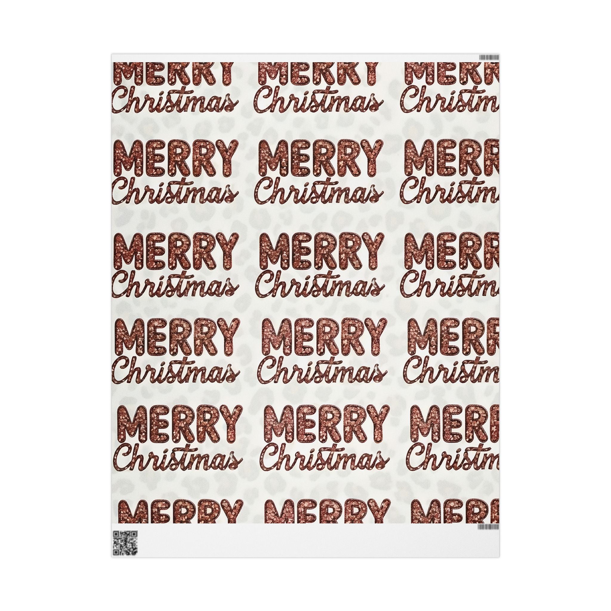 Merry Christmas Sequin Wrapping Paper – Bold Holiday Gift Wrap with Cheetah Print