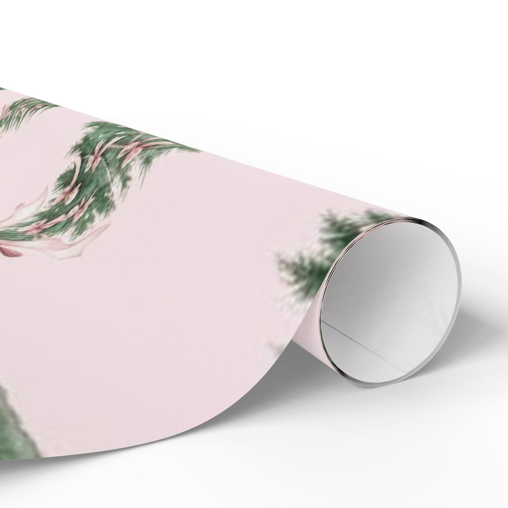 Pink Bow Tree Wrapping Paper – Elegant Gift Wrap with Feminine Watercolor Design