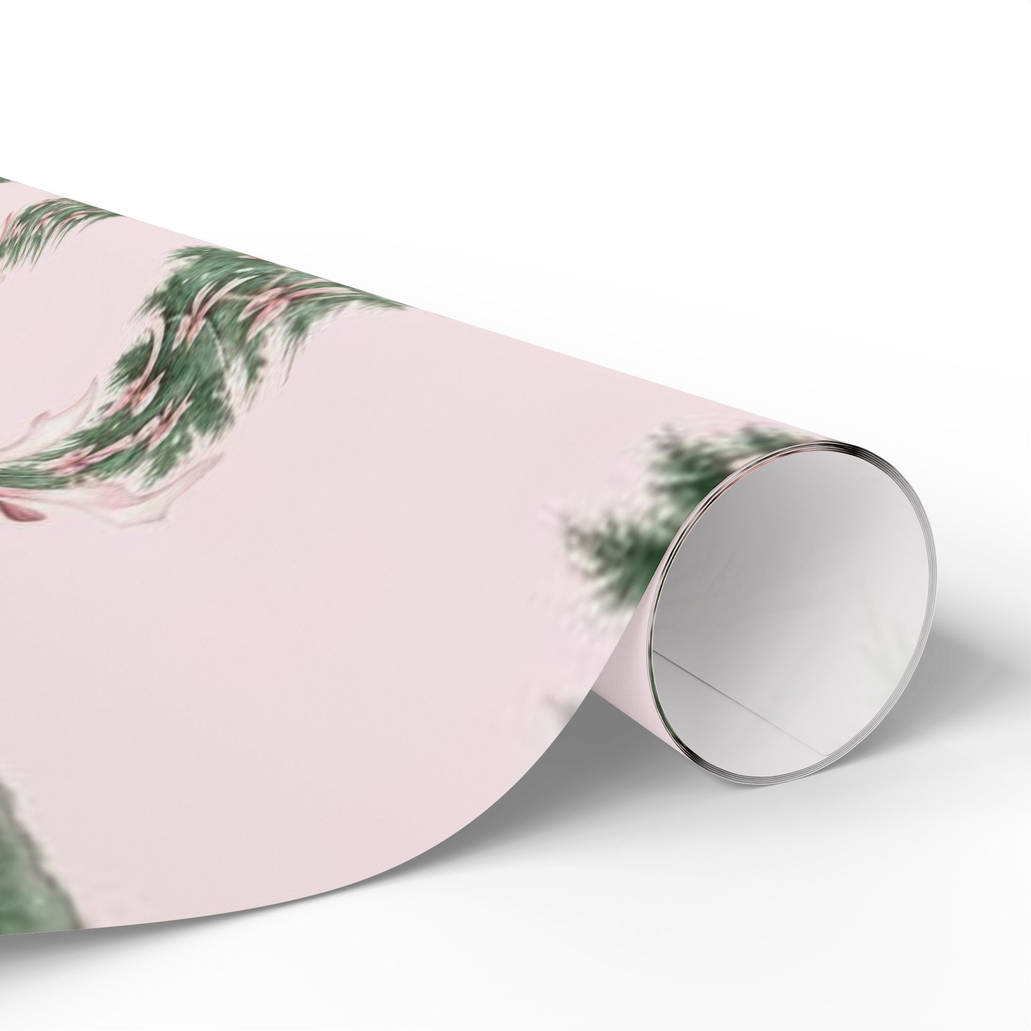 Pink Bow Tree Wrapping Paper – Elegant Gift Wrap with Feminine Watercolor Design