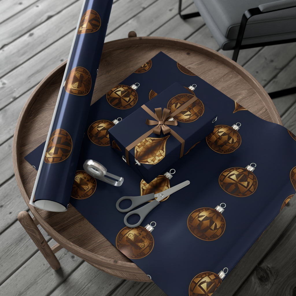 Bold Bronze Ornaments Luxury Gift Wrap