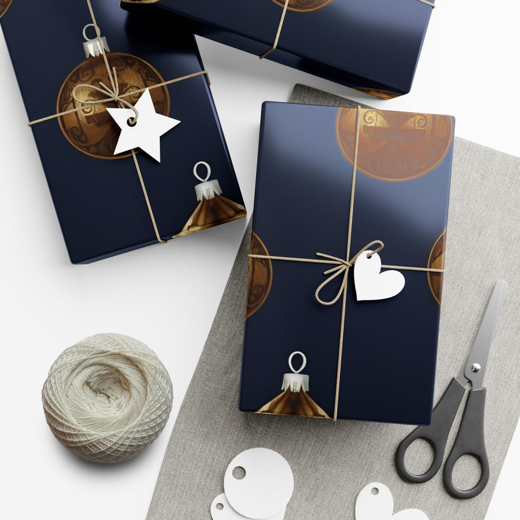 Bold Bronze Ornaments Luxury Gift Wrap